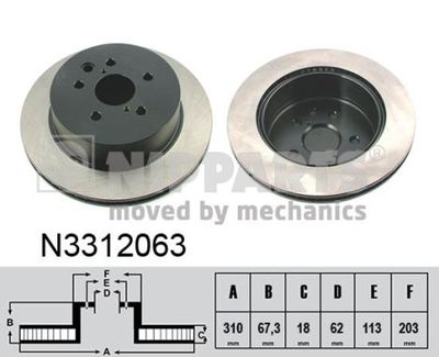 N3312063 NIPPARTS Тормозной диск