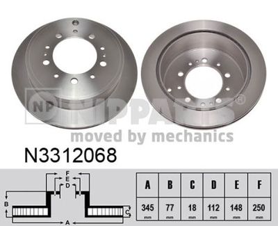 N3312068 NIPPARTS Тормозной диск