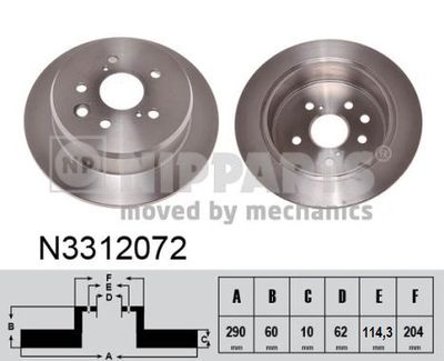 N3312072 NIPPARTS Тормозной диск