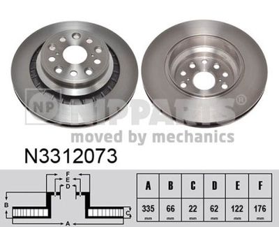 N3312073 NIPPARTS Тормозной диск