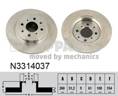 N3314037 NIPPARTS Тормозной диск