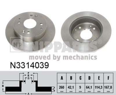 N3314039 NIPPARTS Тормозной диск