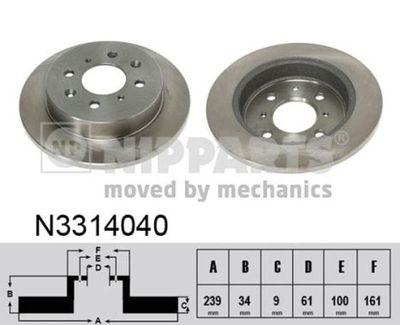 N3314040 NIPPARTS Тормозной диск