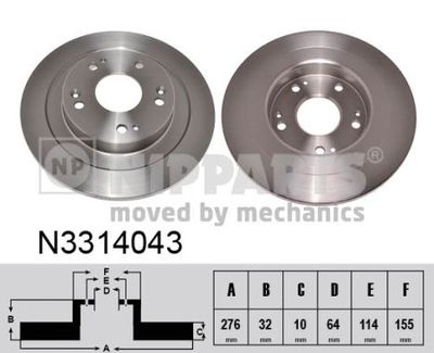 N3314043 NIPPARTS Тормозной диск