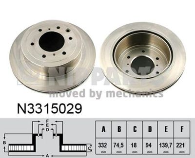 N3315029 NIPPARTS Тормозной диск