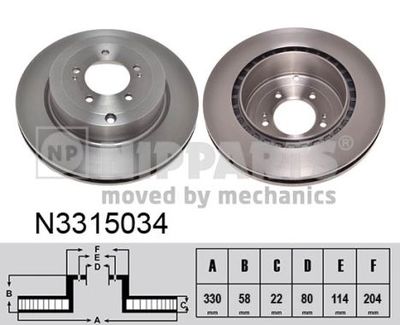 N3315034 NIPPARTS Тормозной диск