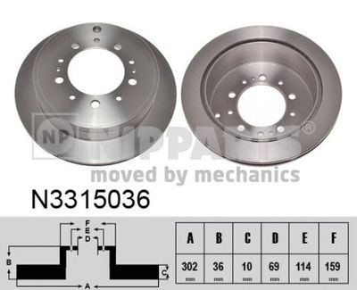 N3315036 NIPPARTS Тормозной диск