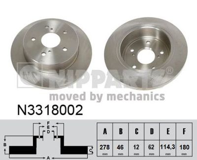 N3318002 NIPPARTS Тормозной диск