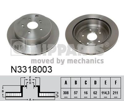 N3318003 NIPPARTS Тормозной диск