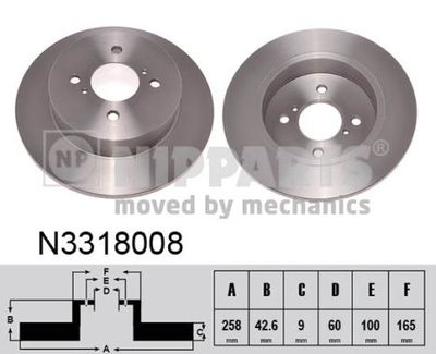 N3318008 NIPPARTS Тормозной диск