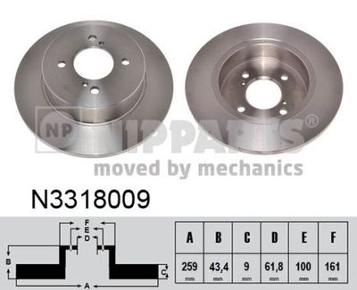 N3318009 NIPPARTS Тормозной диск