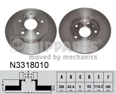 N3318010 NIPPARTS Тормозной диск