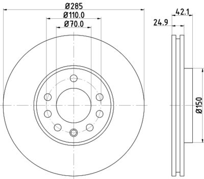 8DD355109241 HELLA Тормозной диск