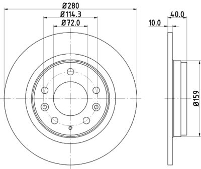 MDC1665 MINTEX Тормозной диск