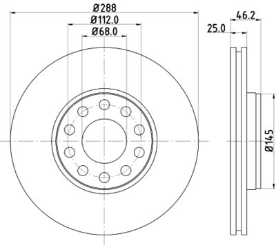 MDC2338 MINTEX Тормозной диск