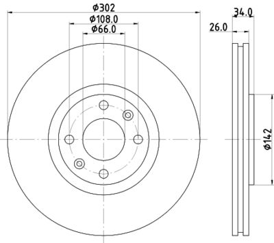 8DD355111321 HELLA Тормозной диск