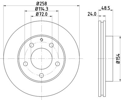 8DD355103221 HELLA Тормозной диск