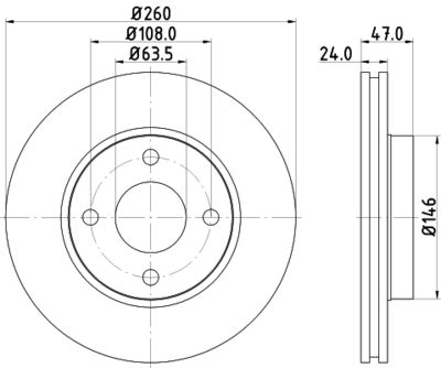 8DD355103371 HELLA Тормозной диск