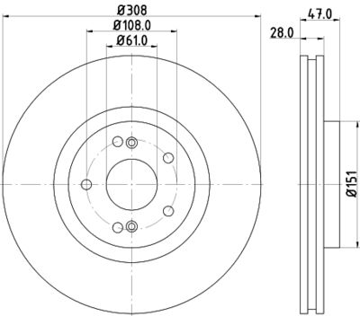 8DD355128891 HELLA Тормозной диск