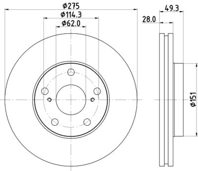 8DD355104931 HELLA Тормозной диск