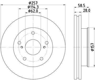 MDC2322 MINTEX Тормозной диск