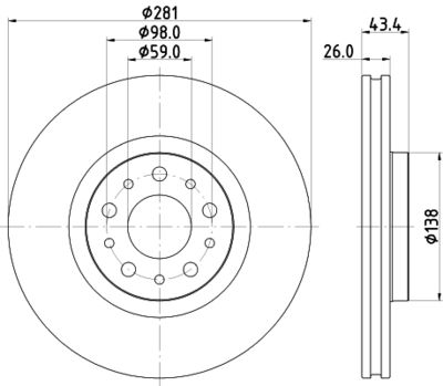 8DD355132131 HELLA Тормозной диск