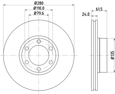 8DD355106611 HELLA Тормозной диск