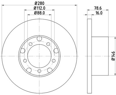 8DD355100201 HELLA Тормозной диск