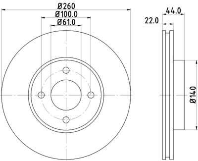 MDC2365 MINTEX Тормозной диск