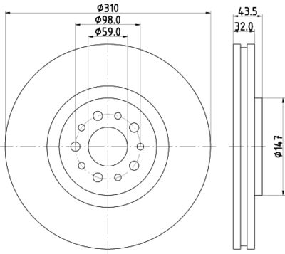 8DD355109131 HELLA Тормозной диск