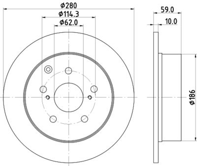 8DD355119121 HELLA Тормозной диск