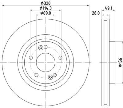 MDC2736 MINTEX Тормозной диск