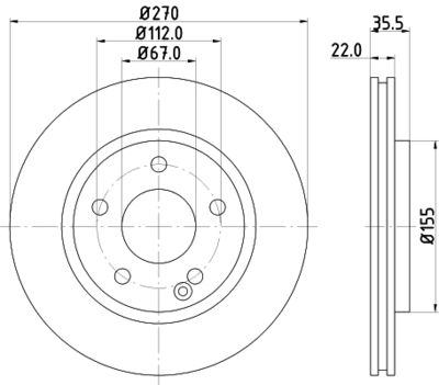 8DD355128161 HELLA Тормозной диск