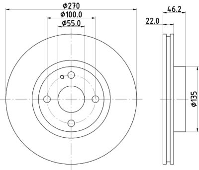 8DD355115361 HELLA Тормозной диск