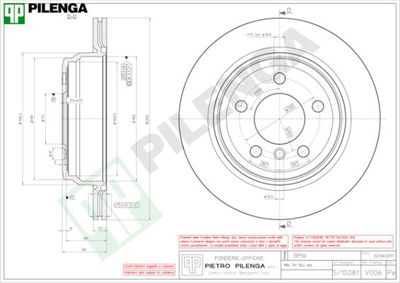 V006 PILENGA Тормозной диск