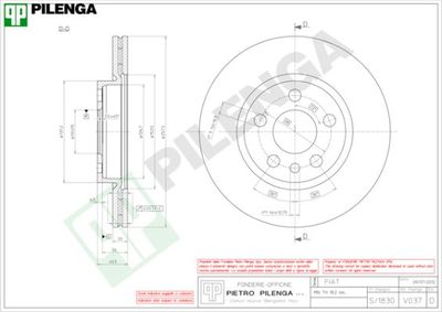 V037 PILENGA Тормозной диск