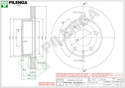 V038 PILENGA Тормозной диск