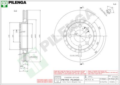 V065 PILENGA Тормозной диск