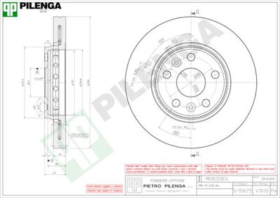 V1010 PILENGA Тормозной диск