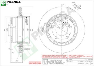 V107 PILENGA Тормозной диск