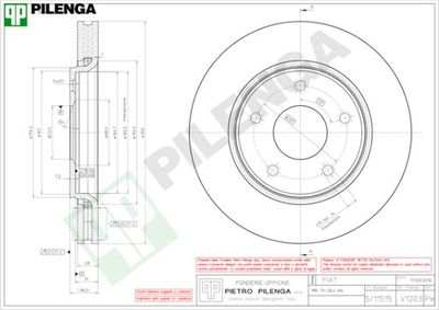 V1203 PILENGA Тормозной диск