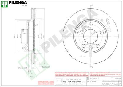 V1603 PILENGA Тормозной диск