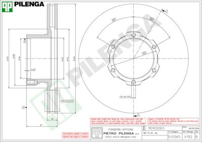 V192 PILENGA Тормозной диск