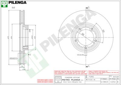 V250 PILENGA Тормозной диск