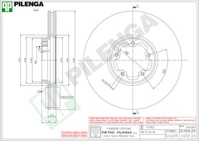 V252 PILENGA Тормозной диск