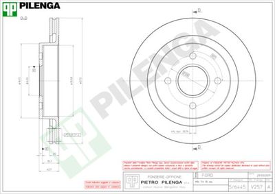 V257 PILENGA Тормозной диск