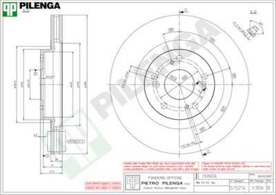 V306 PILENGA Тормозной диск