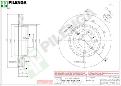 V315 PILENGA Тормозной диск