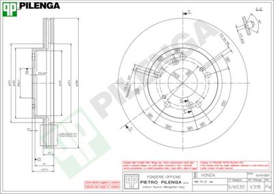 V318 PILENGA Тормозной диск