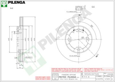 V320 PILENGA Тормозной диск